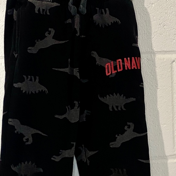 Old Navy Kids Black with Gray Dinosaurs Joggers Sweatpants - Picture 2 of 9